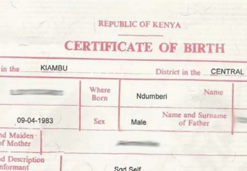 an image of Birth Certificate: How To Apply For a Replacement Birth Certificate in Kenya :A birth certificate is a vital document required for various services.