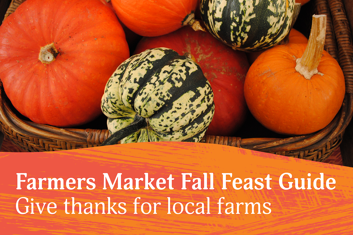 Foodwise Farmers Market Fall Feast Guide graphic with winter squash